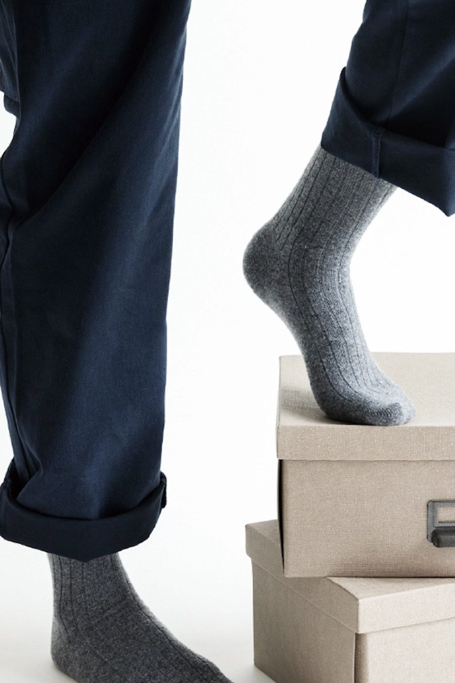 Coal - Men's cashmere rib